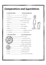 English Worksheet: Comparatives and Superlatives