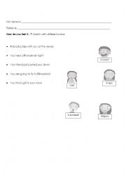 English Worksheet: Feelings