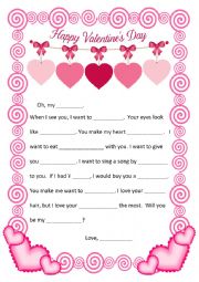 English Worksheet: Valentines Day Mad Gab