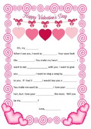 English Worksheet: Valentines Day Mad Gab