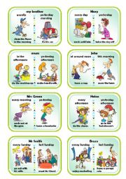 English Worksheet: SPEAKING PRACTICE 4: Present Simple vs Past Simple