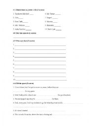 English Worksheet: listening test