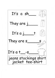 English Worksheet: Clothes