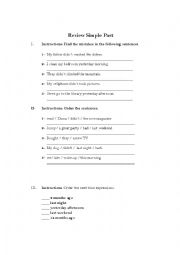 English Worksheet: Review Simple Past