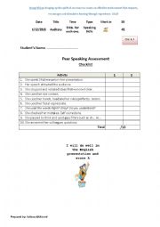 Peer Speaking assessment