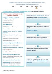 English Worksheet: A Persuasive Texts Frame Work 