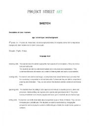 English Worksheet: Project Street Art Sketch