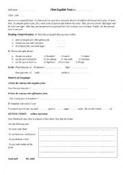 English Worksheet: test about apricot fruit for 2nd AM students