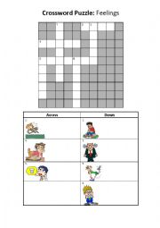 English Worksheet: Feelings - Crossword Puzzle 1