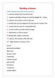 English Worksheet: Renting a flat