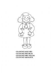 English Worksheet: Coloring doll