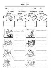 English Worksheet: Times of the day