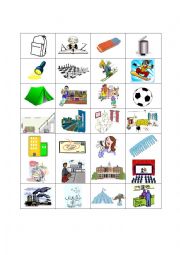 English Worksheet: Cambridge Flyers Vocabulary Flashcards/Matching Cards