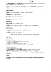 English Worksheet: Biography Writing 