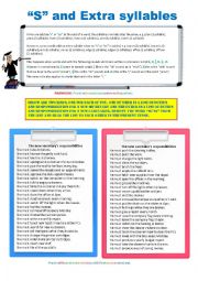English Worksheet: Extra Syllable With S