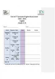 End Of  FirstSem,, Exam-gr.11 A