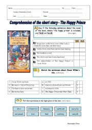 English Worksheet: The Happy Prince - Extensive reading