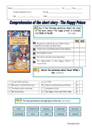 English Worksheet: The Happy Prince - Extensive reading