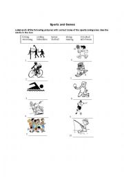 English Worksheet: Sports and Games