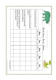 English Worksheet: Behaviour chart