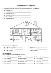 English Worksheet: Prespositons of Place