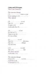 English Worksheet: The four seasons 