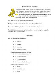 English Worksheet: Nasreddin Goes Shopping