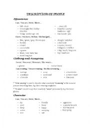English Worksheet: Describing a person