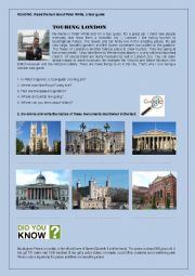 English Worksheet: Reading about London with google search
