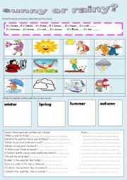 English Worksheet: sunny or rainy ?