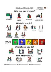 English Worksheet: CARES - Picture Behavior Plan