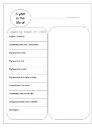 English Worksheet: Looking back in 2015 , looking forward in 2016
