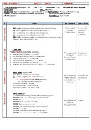 English Worksheet: LESSON PLANNING