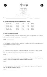 English Worksheet: exams 6th grade