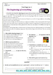 English Worksheet: Test Paper nr. 1, 9 form