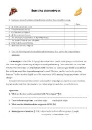 English Worksheet: Bursting stereotypes