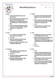 English Worksheet: Winter Multiple Choice