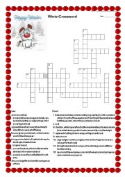 English Worksheet: Winter Crossword