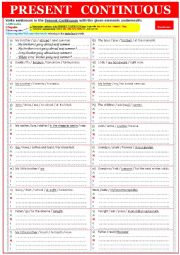 English Worksheet: Grammar Rules PRESENT CONTINUOUS 2 exercises