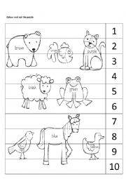 English Worksheet: Brown bear, brown bear puzzle