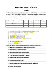 English Worksheet: remedial work for 3rd year of arts