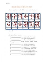 English Worksheet: Seasons, months and weather