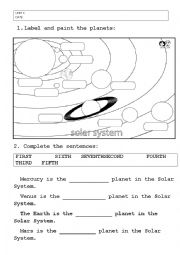 English Worksheet: Planets