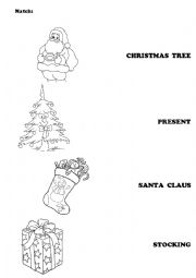 English Worksheet: Christmas match