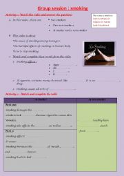 English Worksheet: SMOKING AND HEALTH