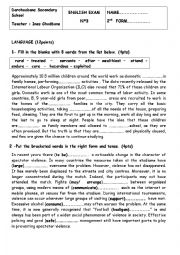 English Worksheet: mid term test for 2nd formers