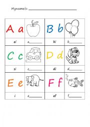 English Worksheet: The Alphabet 1 (a-f)