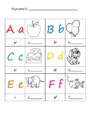 English Worksheet: The Alphabet 1 (a-f)