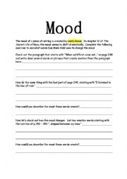 English Worksheet: Mood in The Secret Life of Bees