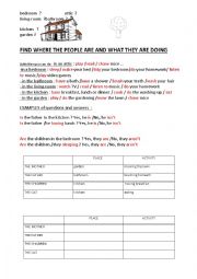 English Worksheet: present continuous game 